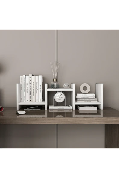 TUMBLERA TULİP Masa Üstü Raf Masa Tezgah Üstü Organizer Masa Düzenleyici Kitaplık - 2