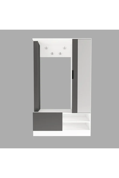 TUMBLERA Virgo White Portmanto Vestiyer 8 Bölmeli Ayakkabılık - 8