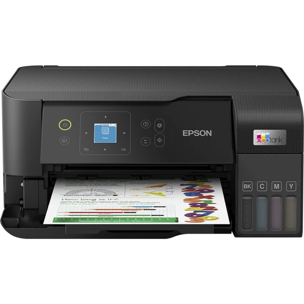 EPSON Ecotank L3560 Renkli Tanklı Yazıcı Baskı-Tarama- Kopya - ( Usb, Wifi, Wi-Fi Direct ) + Orijinal Epson 4 x 65 ml + 1 Ekstra Siyahmürekkep C11CK58404 ürün görseli