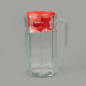 Köşem Sürahi - Şeffaf / Kırmızı - 1,25 lt - Resim 2