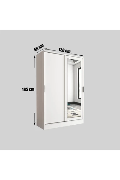 TUMBLERA AURA WHİTE Portmanto Vestiyer Ayakkabılık Aynalı 2 Sürgü Kapaklı - 12
