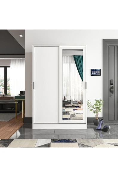 TUMBLERA AURA WHİTE Portmanto Vestiyer Ayakkabılık Aynalı 2 Sürgü Kapaklı - 2