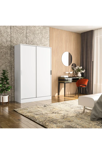 TUMBLERA Berceste Beyaz 2 Sürgü Kapaklı 10 Bölmeli Dolap Gardırop - 2