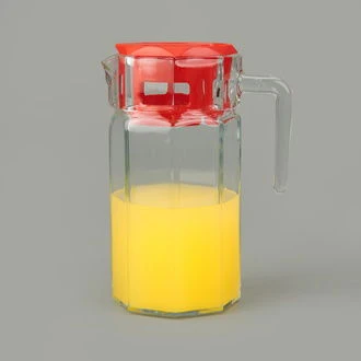 Köşem Sürahi - Şeffaf / Kırmızı - 1,25 lt ürün görseli 1