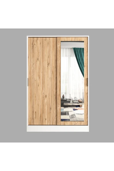 TUMBLERA AURA WHİTE PİNE Portmanto Vestiyer Ayakkabılık Aynalı 2 Sürgü Kapaklı - 5