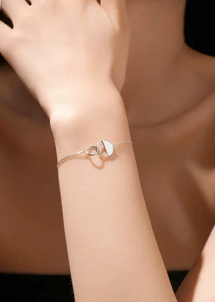 Ebedi Denge 925 Ayar Kadın Gümüş Bileklik - Resim 2