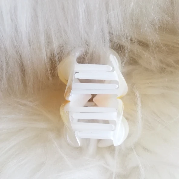 Beyaz Sarı Lotus Çiçek Toka - Resim 2