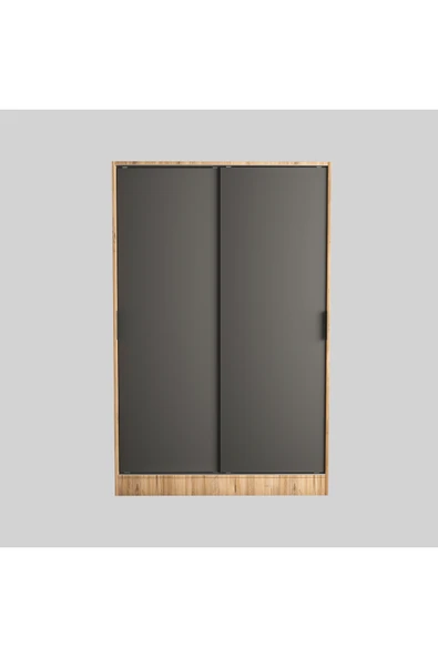 TUMBLERA Berceste Antrasit Atlantik Çam 2 Sürgü Kapaklı 8 Bölmeli Dolap Gardırop - 6