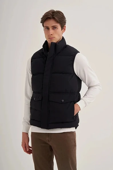 Cazador Shadow Slim Fit Elyaf Dolgulu Crinkle Kumaş Yelek-10260 - 2