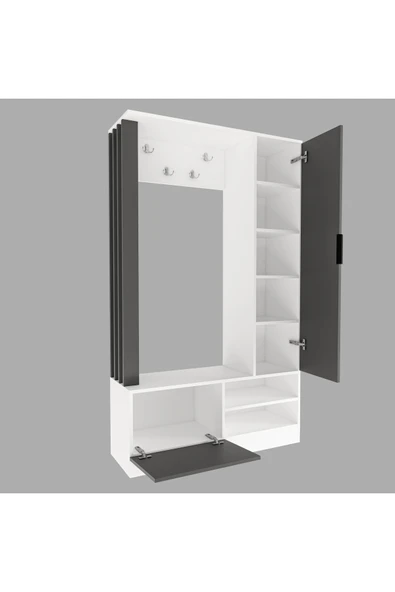 TUMBLERA Virgo White Portmanto Vestiyer 8 Bölmeli Ayakkabılık - 14