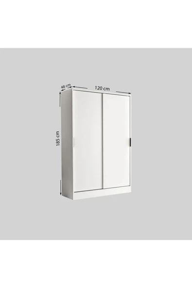 TUMBLERA Berceste Beyaz 2 Sürgü Kapaklı 10 Bölmeli Dolap Gardırop - 6