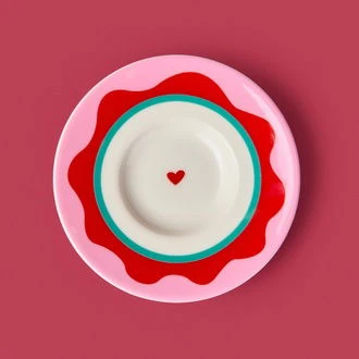 Kitchen Granny Çay Tabağı - Pembe / Kırmızı - 13 cm - Resim 3