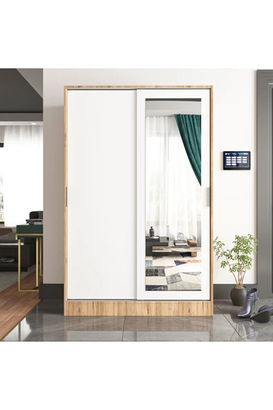 TUMBLERA AURA BIANCO PİNE Portmanto Vestiyer Ayakkabılık Aynalı 2 Sürgü Kapaklı - 7