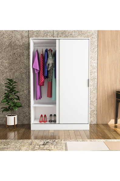 TUMBLERA Berceste Beyaz 2 Sürgü Kapaklı 10 Bölmeli Dolap Gardırop - 3