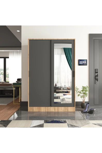 TUMBLERA AURA PİNE Portmanto Vestiyer Ayakkabılık Aynalı 2 Sürgü Kapaklı - 2