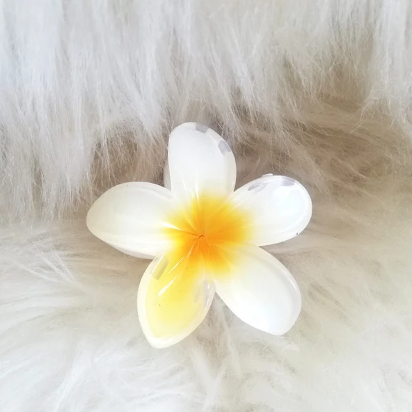 Beyaz Sarı Lotus Çiçek Toka ürün görseli 1