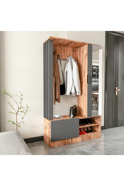 TUMBLERA Virgo Pine Portmanto Vestiyer 8 Bölmeli Ayakkabılık