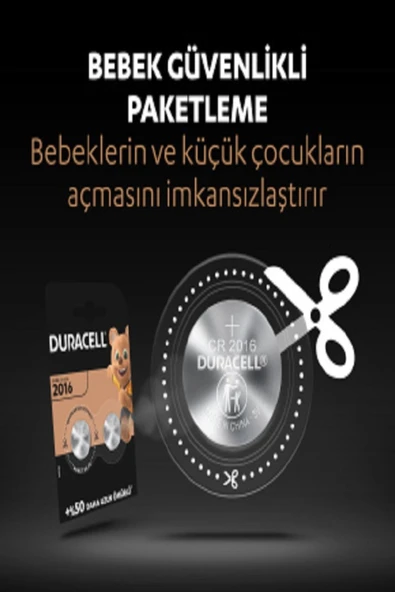 Duracell Özel 2016 Lityum Düğme Pil 3V, 2’li paket (CR2016) - 6