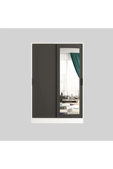 TUMBLERA Aura Grey White Vestiyer Portmanto Ayakkabılık Aynalı 2 Sürgü Kapaklı - 11