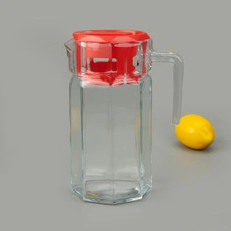 Köşem Sürahi - Şeffaf / Kırmızı - 1,25 lt - Resim 3