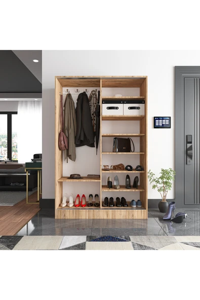 TUMBLERA AURA DUAL PİNE Portmanto Vestiyer Ayakkabılık Aynalı 2 Sürgü Kapaklı - 4