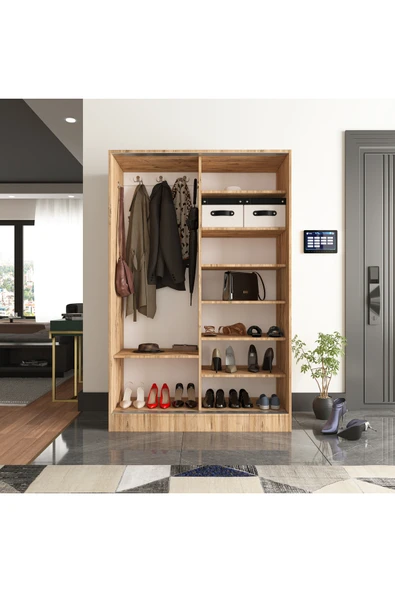 TUMBLERA AURA PİNE Portmanto Vestiyer Ayakkabılık Aynalı 2 Sürgü Kapaklı - 4