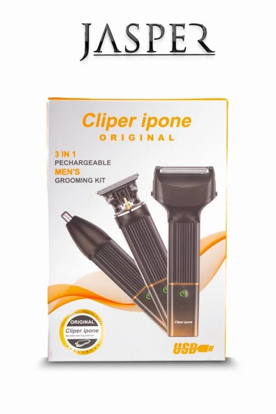 JASPER JPR-2020 PRİME Çok Fonsiyonlu 3 Başlıklı Saç Sakal Burun Kulak Temizleme Makinasi - Resim 5