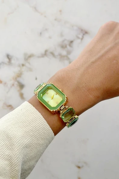 Aosta Yeşil Taşlı Kadın Kol Saati - Resim 2