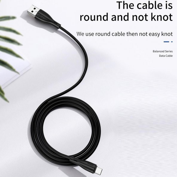 Joyroom S-M405 2.4A Type-C Şarj ve Data Kablosu PVC 1M Siyah - Resim 4