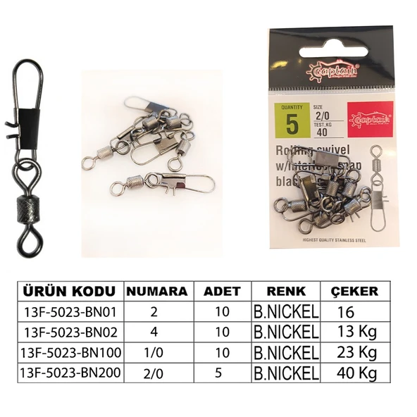 5023 CAPTAİN INOX KİLİTLİ KLİPS BL-NIC 10 LU NO2 ürün görseli 1