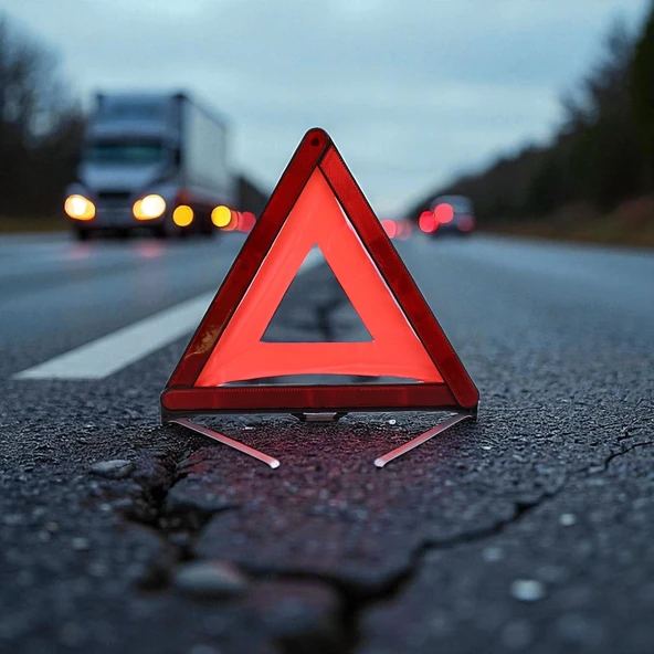 Üçgen Reflektörlü Araç Uyarı Levhası Katlanabilir Trafik Güvenlik Uyarı Levhası Acil Durum Yol Kenarı Ekipmanı - Resim 3
