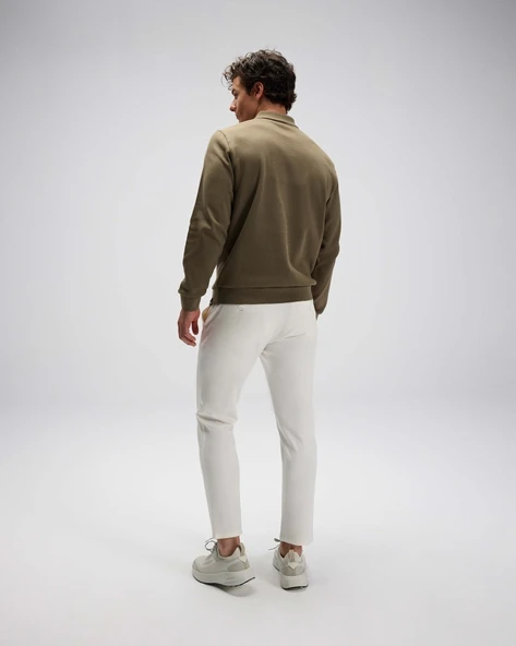 ELLESSE EM602-KH Erkek Haki Yarım Fermuarlı Polo Sweat - 4