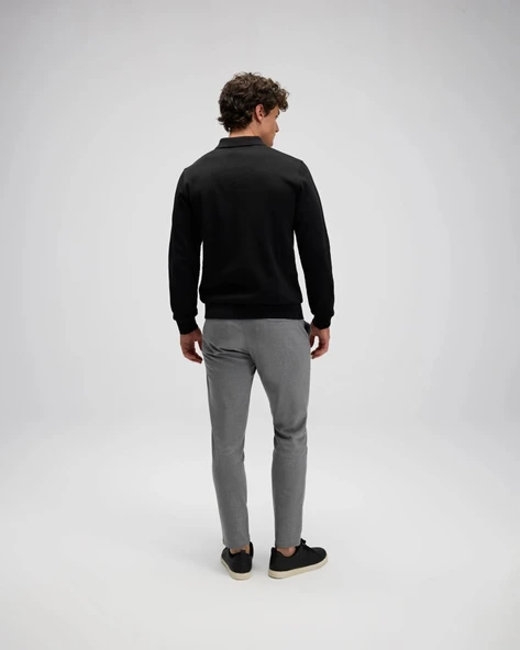 ELLESSE EM602-BK Erkek Siyah Yarım Fermuarlı Polo Sweat - 5