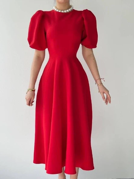 Catania Balon Kol Elbise - Resim 2