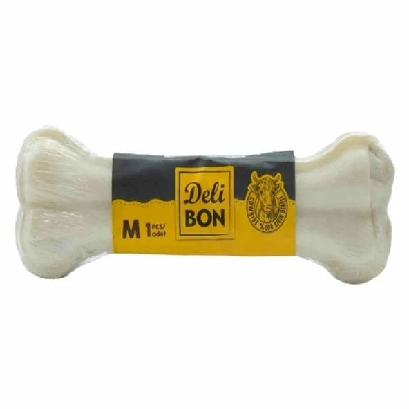 DLBN Köpekler İçin Deri Pres Kemik Beyaz 15 Cm