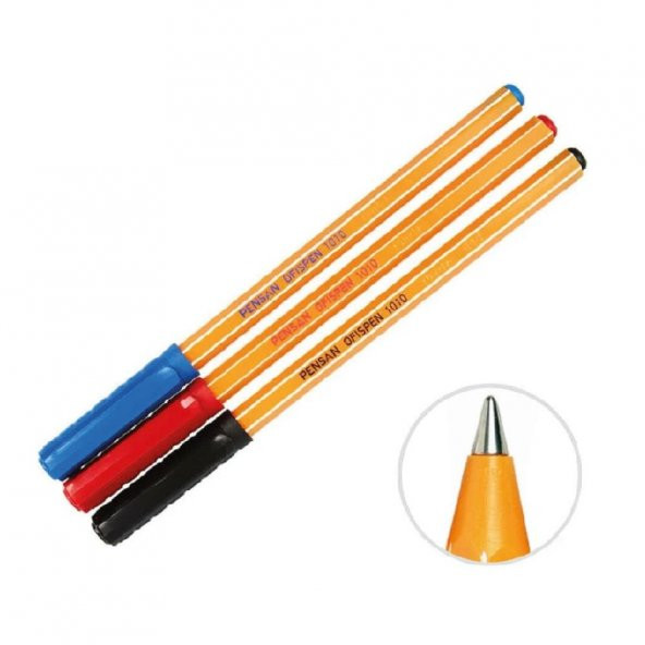 Tükenmez Kalem 1010 Çizgili 1 Adet Renk Seçenekli Pensan Büro Kalemi 1 Adet