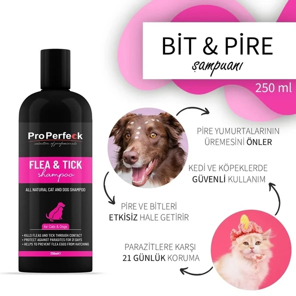 PRO PERFECK KEDİ KÖPEK DIŞ PARAZİT ŞAMPUANI 250 ML - Resim 3