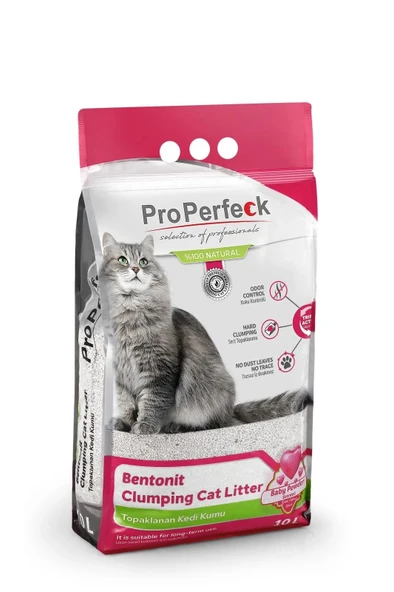 PRO PERFECK BEBEK PUDRA İNCE TANELİ KEDİ KUMU 10 LT ürün görseli 1
