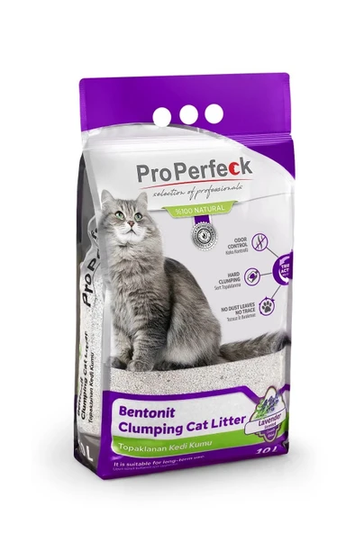 PRO PERFECK LAVANTA İNCE TANELİ KEDİ KUMU 10 LT ürün görseli 1