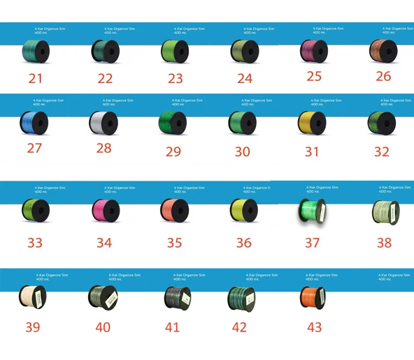 SİM ORGANZE MAKARADA 4KAT KOMBİN 400MT NO 34 ürün görseli 1