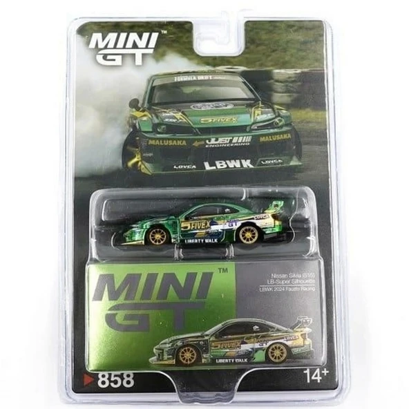 Eğitici Çocuk Mini GT 1/64 Nissan LB-Super Silhouette S15 SILVIA LBWK 2024 Fausto Racing - Blister Paket - 2