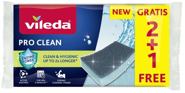 VİLEDA PRO CLEAN 2+1Lİ FREE SÜNGER DÜZ - Resim 3