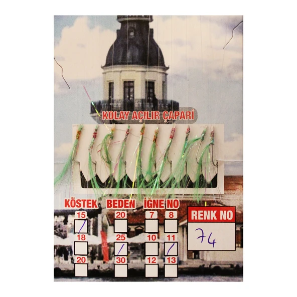 ÇAPARİ İSTAVRİT KOLAY AÇILIR 10 İĞNE RENK 74 ürün görseli 1