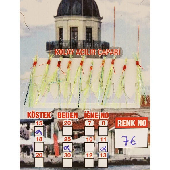 ÇAPARİ İSTAVRİT KOLAY AÇILIR 10 İĞNE RENK 76