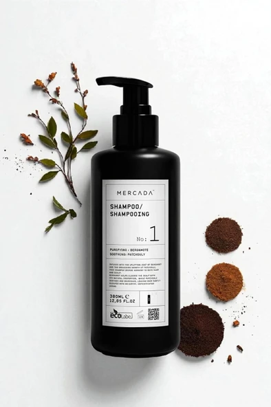 Mercada Siyah No1 Purifying and Soothing Shampoo 380 ml – Bergamot ve Patçuli Özlü Şampuan - 3