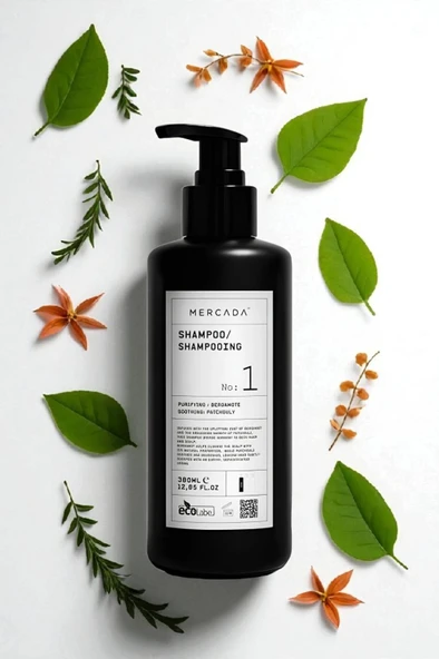 Mercada Siyah No1 Purifying and Soothing Shampoo 380 ml – Bergamot ve Patçuli Özlü Şampuan - 2
