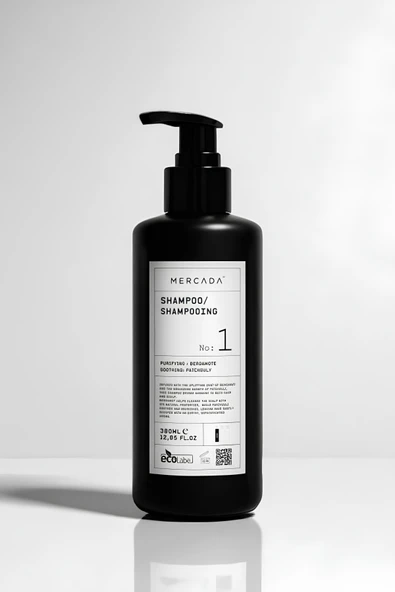 Mercada Siyah No1 Purifying and Soothing Shampoo 380 ml – Bergamot ve Patçuli Özlü Şampuan - 1