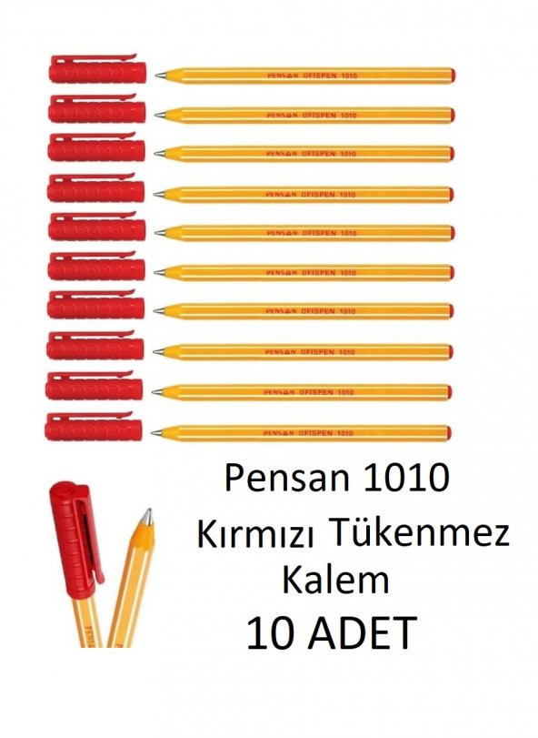 1010 Kırmızı Tükenmez Kalem Ofispen 10 adet