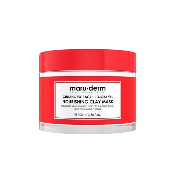 Maruderm Kil Maskesi | Ginseng Özü + Jojoba Yağı Besleyici Kil Maskesi 100 ML | Tüm Cilt Tipleri | Vegan
