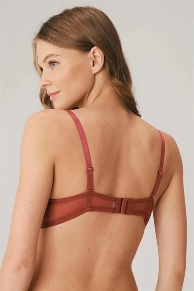 Amora Secret Balenli Destekli Dolgulu Askıları Çıkabilen Yaka Detaylı T-Shirt Sütyeni - Resim 2